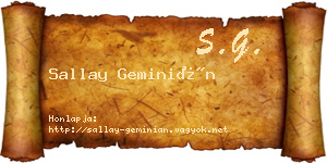 Sallay Geminián névjegykártya